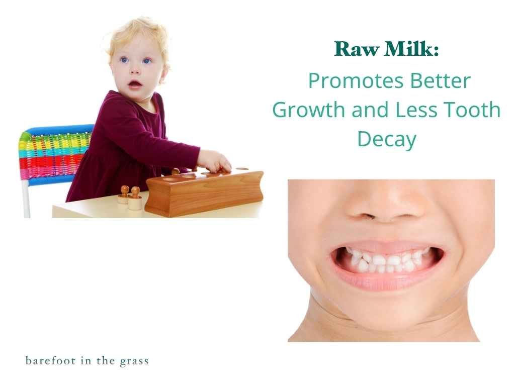 Raw milk promotes growth and prevents tooth decay.